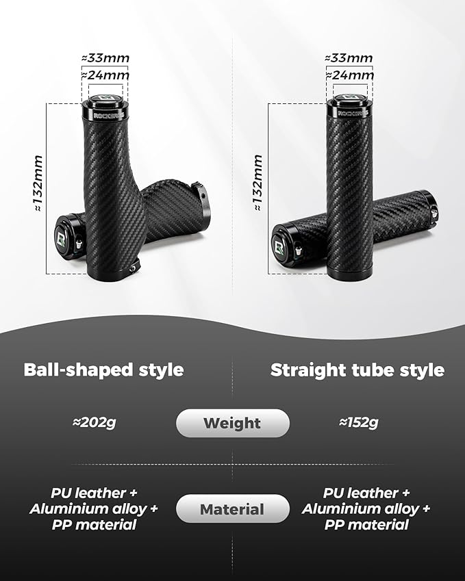 ROCKBROS Ergonomic Design Mountain Bike Grips,Double Lock-on and Non-Slip Bike Grips,Cushioned Comfortable Bicycle Handlebars Grips,for Commuting.