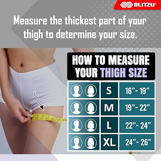 Hamstring Compression Sleeve, Thigh Compression Sleeve for Women and Men, Upper Leg Brace for Groin, Sciatica & Quad Tendonitis, Wrap Support for Recovery, Running, Sports and Workout Blue M