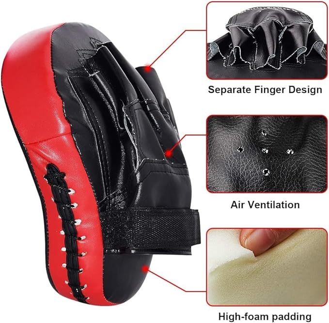 TLBTEK Taekwondo Kick Shield - Muay Thai MMA Karate Kickboxing Training Pads - Curved Leather Strike Shield