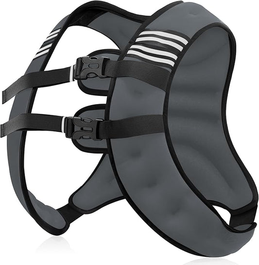 Weighted Vest Men or Women - 5/10/15/20/25/30lbs Weights with Reflective Stripe, Weighted Vest for Workout Equipment for Strength Training Running - Walking Weight Loss