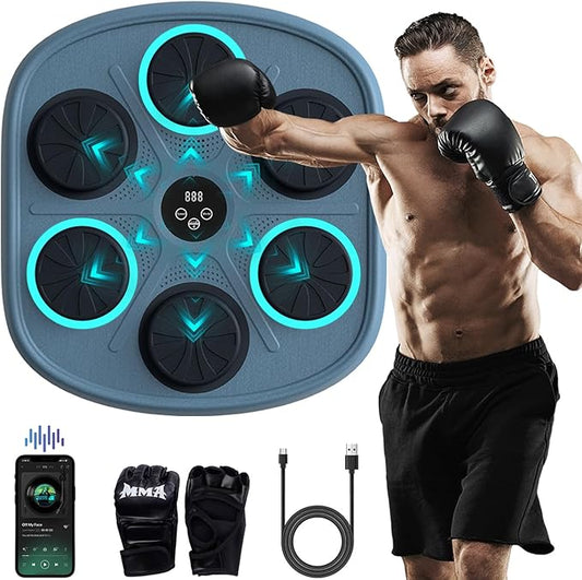 Smart Music Boxing Machine for Adults and Kids, Wall-Mounted Interactive Trainer with LED Display, 9 Modes & 9 Speeds, Perfect for Home Stress Relief,Fitness Gifts for Teen Boys