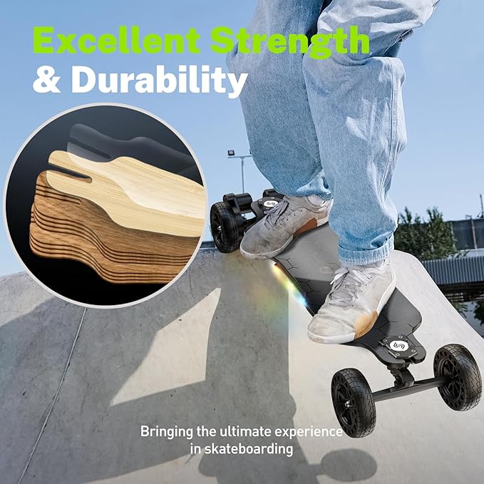 isinwheel V4/V6/V6pro/V8/V10 Electric Skateboard with Remote, 250W/450W/500W/1200W/3000W Brushless Motor, 9Mph/12Mph/30 Mph /32Mph Top Speed, Electric Longboard for Adults ＆Teens