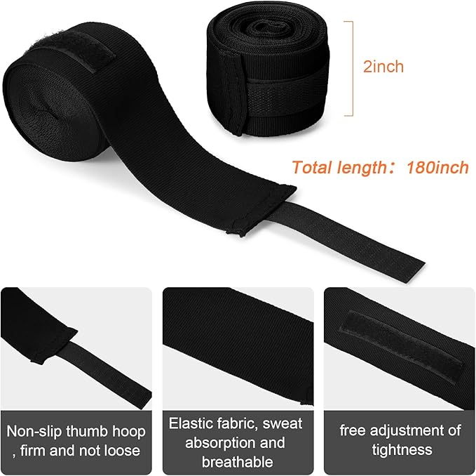 Junkin 6 Pairs Boxing Hand Wraps for Boxing Wraps Wrist Pugilism Handwraps for Men Women Kickboxing Muay Thai MMA