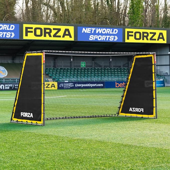 FORZA Steel42 Soccer Goals | Ultra Tough Steel Goal [6 Sizes] | Regulation Size, Weather-Resistant, Portable with Ground Stakes & Optional Rebound Kit