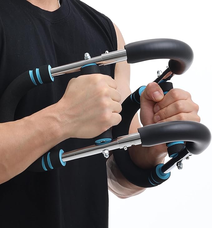 Portable Chest Expander & Arm Twister Trainer - Detachable Upper Body Workout Equipment for Home/Gym, Muscle Strengthening Spring Bar with Resistance Adjustment - Fitness Gear for Men & Women