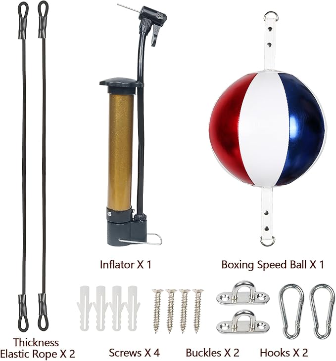 InnoLife Double End Punching Ball Striking Punching Bag Kit, Speed Striking Reflex Kit with Bungee Cords Perfect for Reaction, Agility, and Hand Eye Coordination Training