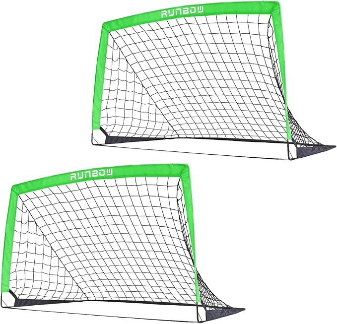 RUNBOW 5x3 ft Portable Kids Soccer Goal for Backyard Practice Soccer Net with Carry Bag