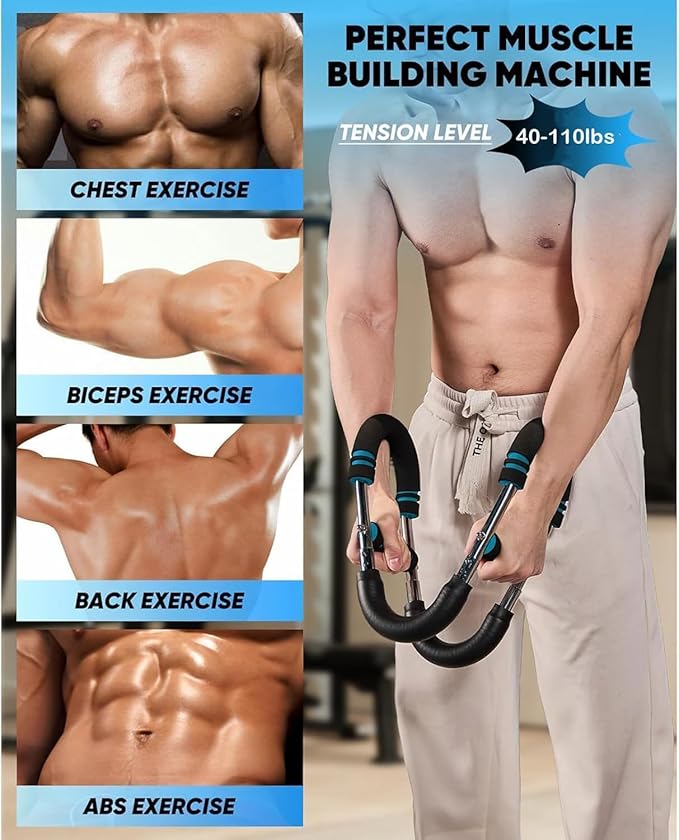 Twister Arm Trainer, 40-100lb Adjustable Arm Trainer for Men, Arm Trainer with Chest Workout Equipment, Forearm Triceps Chest Enhanced Exercise Strengthener, Portable Gym Home Fitness Equipment