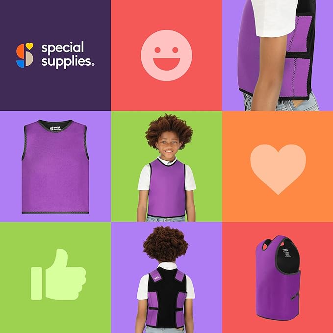 Special Supplies Sensory Compression Vest Deep Pressure Comfort (Purple, Small)