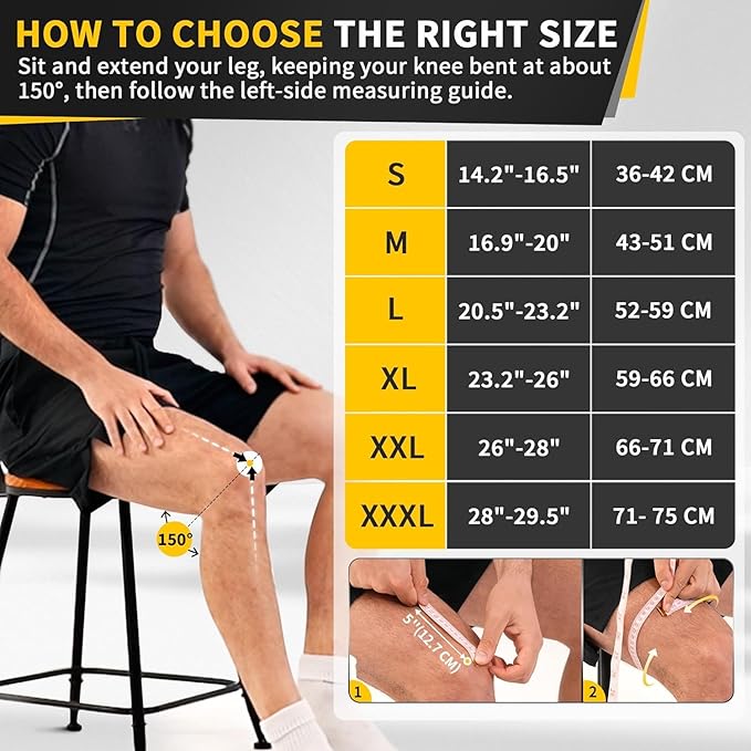 CAMBIVO 2 Pack Knee Brace, Knee Compression Sleeve for Men and Women, Knee Support for Running, Workout, Gym, Hiking, Sports (Orange,X-Large)