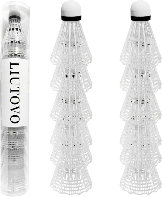 12 Packs Nylon Badminton Shuttlecocks Birdies Nylon Feather Shuttlecocks Badminton Birdies Great Stability ＆ Durability Indoor Outdoor Sports Hight Speed Training