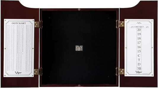 Viper Hudson Sisal/Bristle Steel Tip Dartboard Cabinet, Mahogany Finish