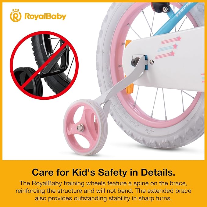 RoyalBaby Girls Bike EZ Bike Stargirl Training Free Balance to Pedal Easy Learning Bicycle, 12-20 Inch for Toddlers & Big Kids.