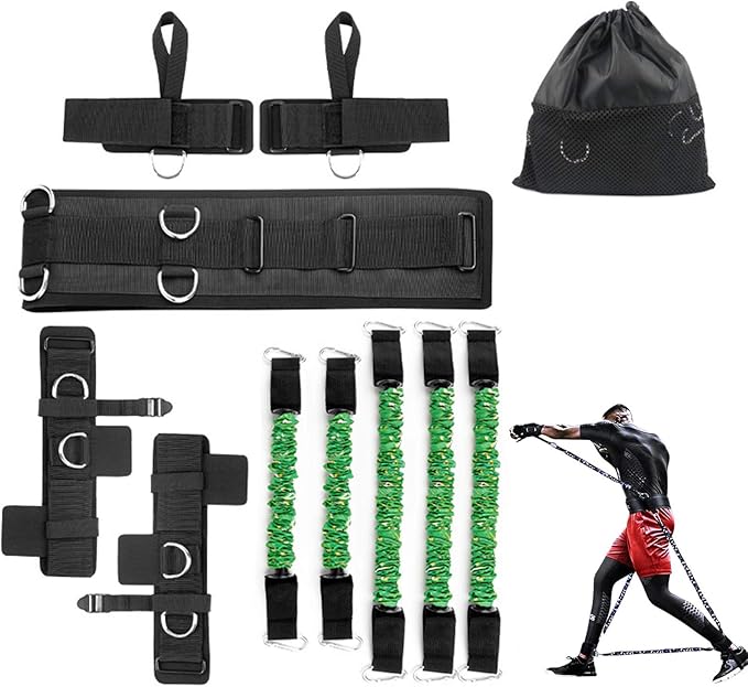 Boxing Resistance Bands Set for Speed and Agility, Workout Band Ankle Exercise Bands Legs Ankle Straps for Resistance Training Enhance Explosive Power