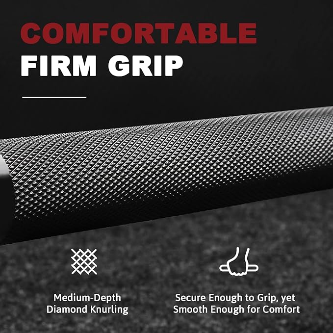 LIONSCOOL Premium 4ft/4.9ft/6ft Barbell for Strength Training and Olympic Weightlifting, 2 Inch Bar for Squats, Curls, Deadlifts, Presses, Hip Thrusts, 350lbs/500lbs/700lbs Weight Capacity