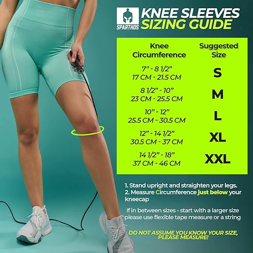 Sparthos Knee Compression Sleeves (Pair) – Support Sports, Running, Joint, Knee Pain Relief – Knee Brace Men Women – Knee Sprains Strains Arthritis Ligament Injury Recovery (Blue-M)