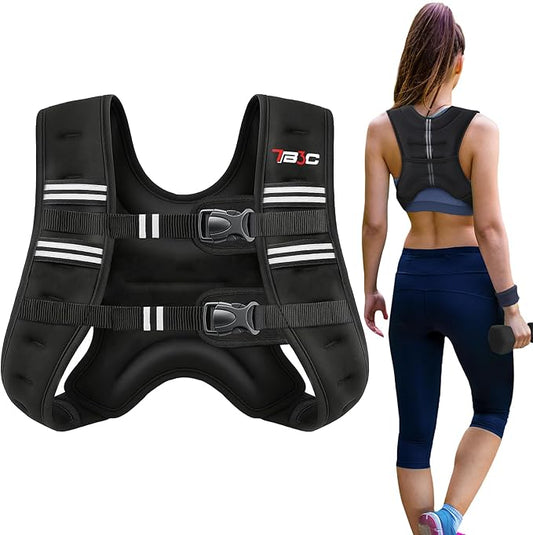 Weighted Vest Woman, 6 LB Womens Weight Vest for Walking, Strength Training Weight Vests for Men, Reflective Stripe Fitness Vest for Workout Running Jogging