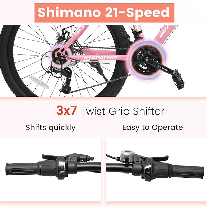24/26/27.5 Inch Wheels Mountain Bike Shimano 21 Speeds with Mechanical Disc Brakes Aluminum/High-Carbon Steel Frame Suspension MTB Bikes Mountain Bicycle for Adult & Teenagers