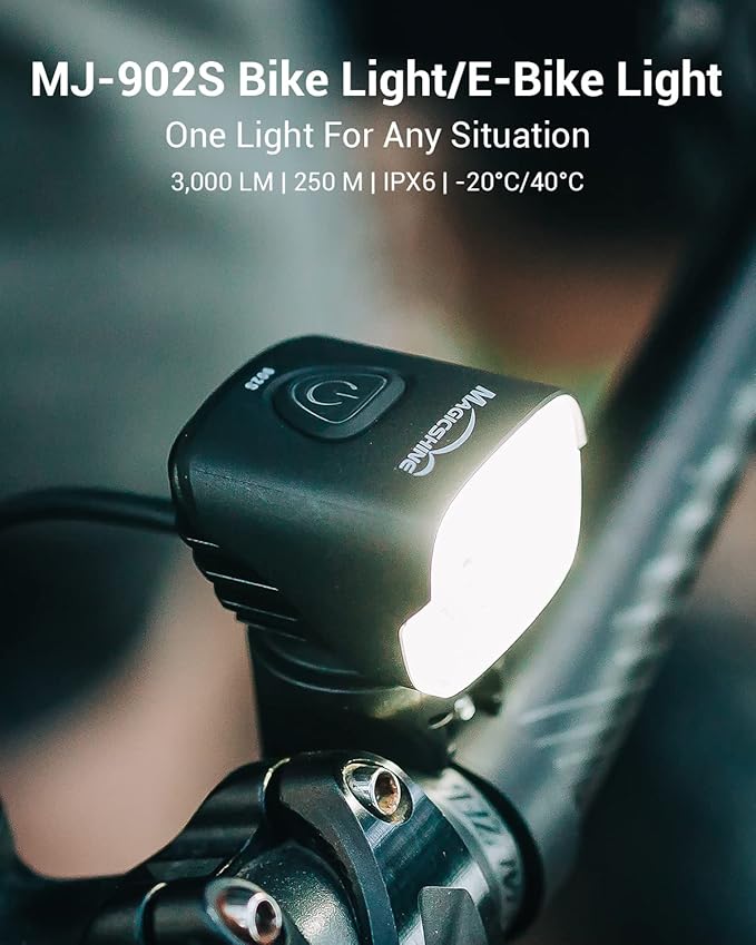 Magicshine MJ 902S 3000 Lumen MTB Front Bike Light High Performance, CREE LED IPX6 Waterproof USB Rechargeable Perfect LED Bike Light for Mountain Biking Road