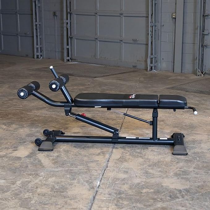 Pro ClubLine (SAB500B) Ab Bench by Body-Solid - Adjustable Sit Up/Weight Bench for Full Abdominal, Decline, Incline, and Flat Exercise, Black Finish