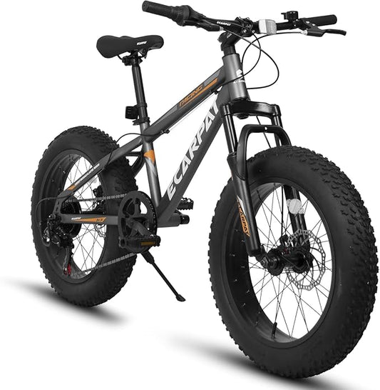 20 24 26 Inch Mountain Bike, 20 inch 7 Speeds Steel Kids Fat Tire Mountain Bike, 24 26 inch Aluminum Frame Boys Bike, Front Suspension Dual Disc Brake Teens Sport Bikes for Kids Boys Girls