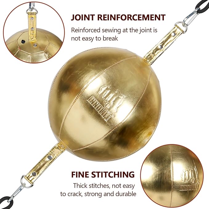 InnoLife Double End Punching Ball Striking Punching Bag Kit, Speed Striking Reflex Kit with Bungee Cords Perfect for Reaction, Agility, and Hand Eye Coordination Training