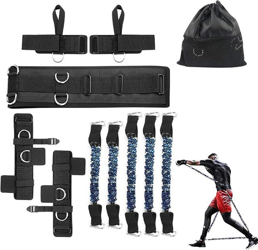 Boxing Resistance Bands Set for Speed and Agility, Workout Band Ankle Exercise Bands Legs Ankle Straps for Resistance Training Enhance Explosive Power