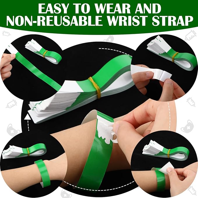 Tudomro 12000 Pcs Paper Wristbands Arm Bands for Events Neon Wrist Bands Lightweight Colored Concert Party Wristbands Adhesive Party Armbands Paper Bracelets Waterproof Hand Bands (Bright Color)