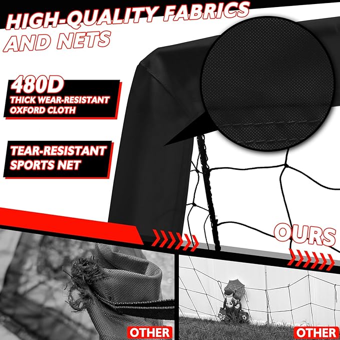 2 of 5×3 6x4 9x5 FT Portable Kids Soccer Goals Set, Foldable Soccer Practice Nets for Backyard with Carrying Bag for Toddler Youth Pop Up Soccer Training Equipment Indoor Outdoor Sports Game Gift