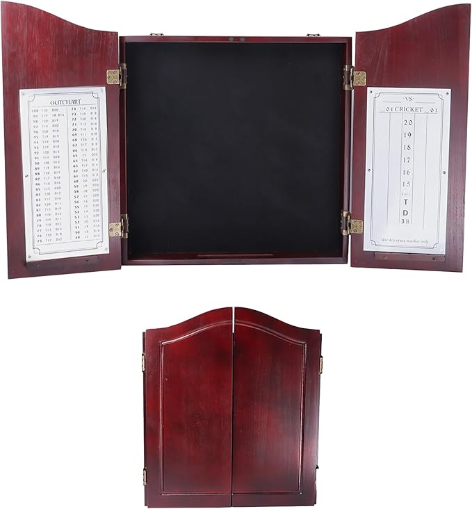 GSE Games & Sports Expert Professional Solid Wood Classic Official Size Dartboard Cabinet with Dart Scoreboard for Game Room. Dartboard & Darts Not Included