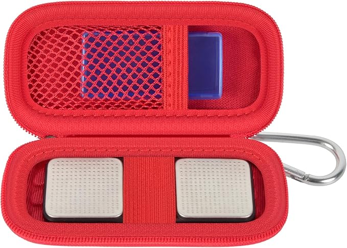 Heart Rate Monitor Case for AliveCor Kardia Mobile Personal ECG/for AliveCor KardiaMobile 6L for Apple Android Smartphone, Mini Portable Heart Rate Device Storage Carrying Holder-Box Only (Red)