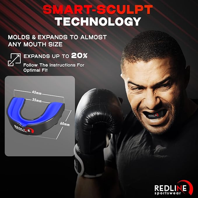 Sports Mouth Guard for Boxing, Football, MMA, Wrestling, Muay Thai, Hockey & Lacrosse Custom Fit Mouthguard for Men, Women, Kids & Youth Case Included, Comfortable, BPA Free, Braces Compatible