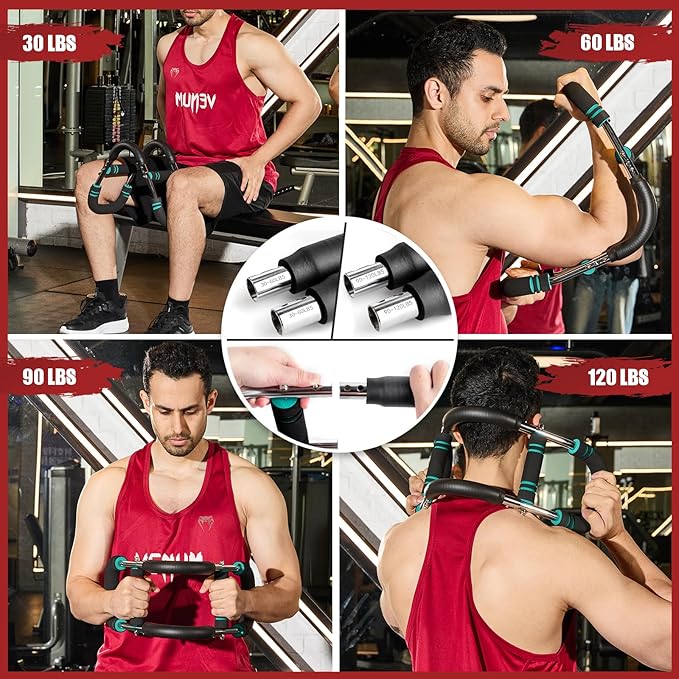 Twister Arm Trainer, Adjustable Twister Arm Chest Exerciser with 2/4 Spring & Training Poster for Men & Women, Detachable Power Twister Home Fitness Equipment for Enhancing Upper Body Muscle