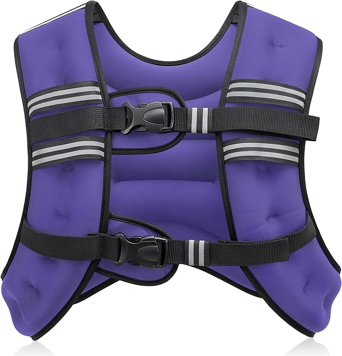 ZELUS Weighted Vest, 6lb/8lb/12lb/16lb/20lb/25lb/30lb Weight Vest with Reflective Stripe for Workout, Strength Training, Running, Fitness, Muscle Building, Weight Loss, Weightlifting