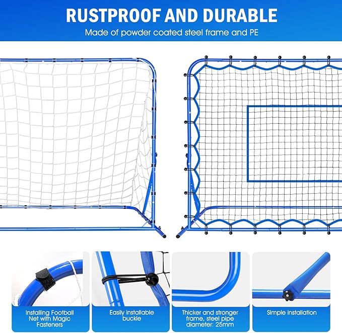 Dual-Mode Soccer Goal Net & Soccer Rebounder Net,Premium Durability for Intense Shooting Training,Quick-Switch Angle Soccer Training for Control,Passing Practice,Soccer Gifts for Kids Teen Adult