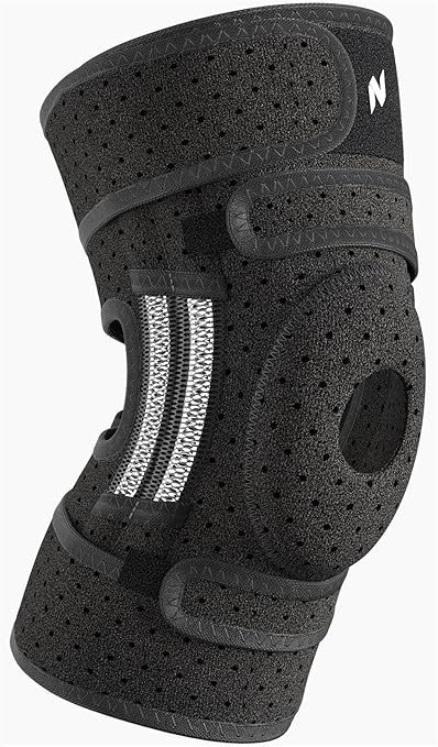 NEENCA ELITE Knee Brace for Men & Women - Open-Back Knee Support with Side Stabilizers & Patella Support for Meniscus Tear, Arthritis Pain, Injury Recovery, Running, Sports (Black, Large)