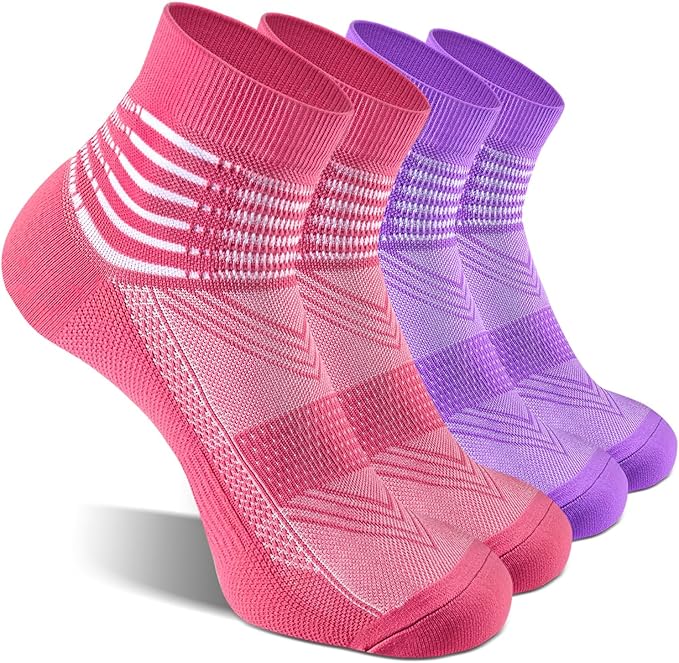 IRAMY Compression Ankle Support Socks Coolmax Wicking Cushioned Athletic Plantar Fasciitis Relief Men Women 2/3/6 Pairs