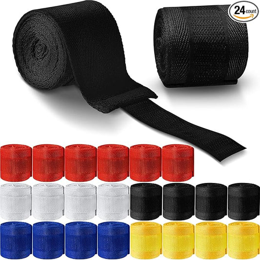 Junkin 12 Pairs 98.4 Inch Boxing Hand Wraps Sports Hand Wraps for MMA Boxing Stretch Mexican Style Hand Wraps for Men Women Martial Arts Boxing MMA Kickboxing Muay Thai
