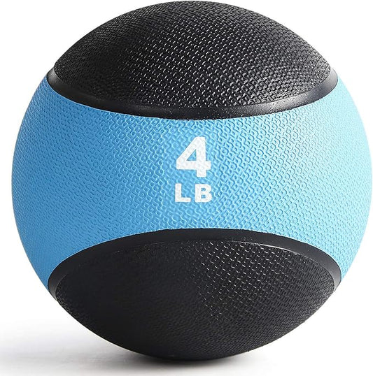 RitFit Weighted Medicine Ball - Non-Slip Rubber Shell & Dual Texture Grip - Workout Exercise Ball for Core Strength, Balance Training, Coordination Fitness - Multiple Weights & Colors