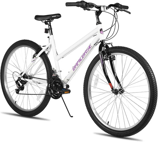 HILAND Bamcbase Womens Mountain Bike, 24 26 Inch 18 Speeds Hybrid Commuter Bicycle for Adults, Sport Hardtail Trail MTB