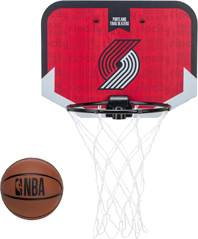 Franklin Sports NBA Team Over The Door Basketball Hoop - Kids Indoor Mini Basketball Hoop with Basketball - NBA Fan Shop Mini Hoop for Bedroom & Office