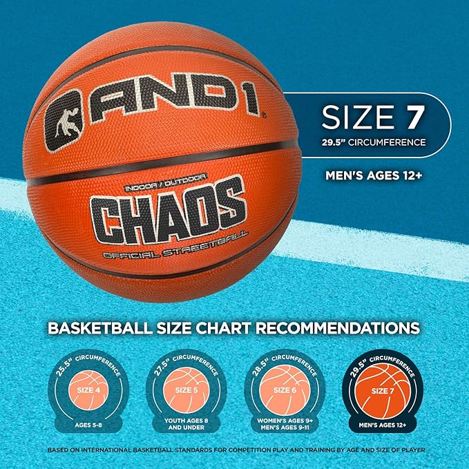 AND1 Fantom Graffiti Rubber Basketball - Streetball for Indoor and Outdoor Use, Deep Channel Construction and Durability