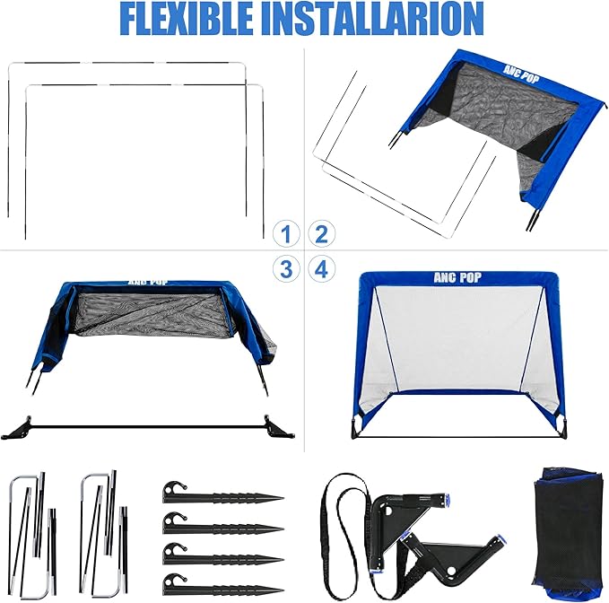 Portable Pop Up Soccer Goal for Kids Trainning and Family Game Foldable Soocer Net for Backyard with Carrying Case
