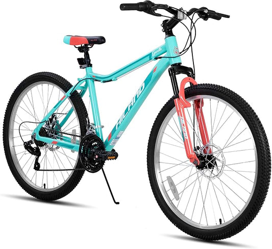 HILAND 20 Inch 26 Inch Mountain Bike for Women Girl, Lock-Out Suspension Fork, Aluminum Frame, Adult Ladies Mens MTB Bicycle