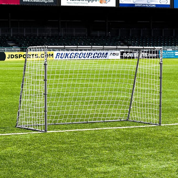 FORZA Steel42 Soccer Goals | Ultra Tough Steel Goal [6 Sizes] | Regulation Size, Weather-Resistant, Portable with Ground Stakes & Optional Rebound Kit
