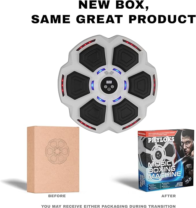 PHYLOKS™ Music Boxing Machine with Gloves, 9 Speeds & 9 Modes, Bring The Boxing Arena Home with Smart Reflex Lights, Music Punching Trainer for Home Fitness & Fun