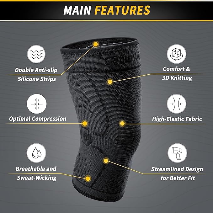 CAMBIVO 2 Pack Knee Brace, Knee Compression Sleeve Support for Men and Women, Knee Pads for Running, Hiking, Meniscus Tear, Arthritis,Joint Pain Relief (Slate Blue,X-Large)