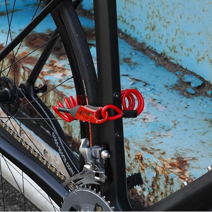 Q5-COCON 6ft Yellow Combination Bike Lock Cable, 3-Digit Resettable, Compact Design, Easy to Carry, Bicycle Lock Cable
