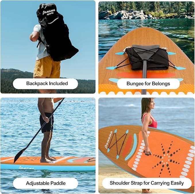 Panana Inflatable Stand Up Paddle Board, 10'x31 x6 SUP with Premium Paddle Board Accessories Kit, Anti-Slip EVA Deck for Adults Youth of All Skill Levels