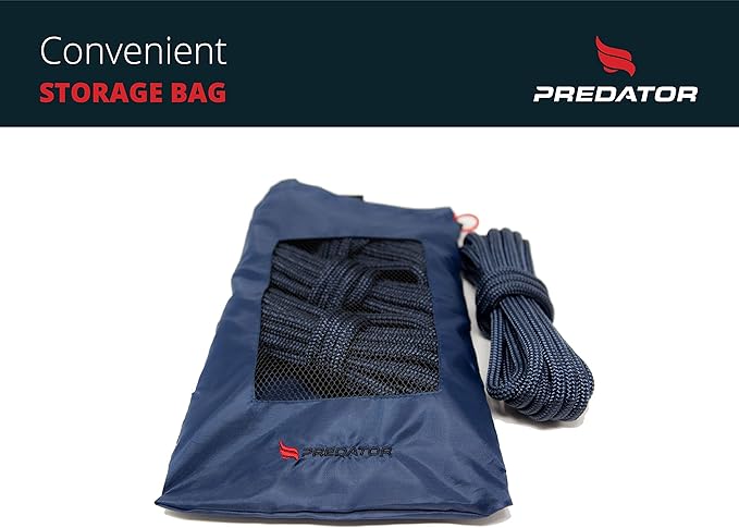 NZ Hi-Performance Dock Lines Bag Set | 3/8" x 15' Double Braided Nylon Dock Line with 12 Inch Eyelet | Ropes for Boats (Navy Blue)